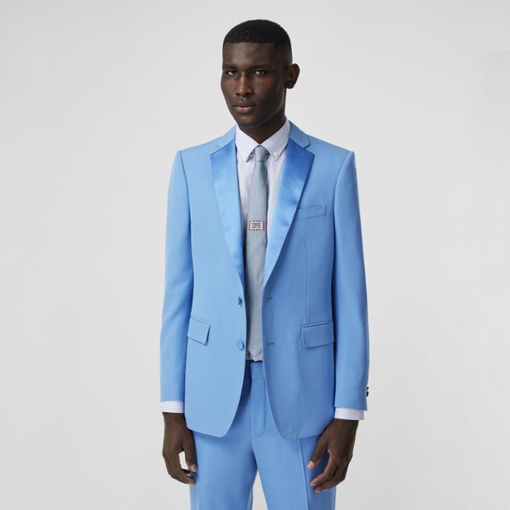 Burberry Burberry English Fit Grain De Poudre Wool Tuxedo Jacket, Size: 36r, Blue