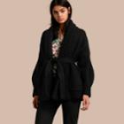 Burberry Burberry Knitted Wool Cashmere Belted Cardigan Jacket, Black