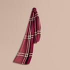 Burberry Burberry Lightweight Check Wool And Silk Scarf, Purple