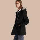 Burberry Burberry Fitted Wool Duffle Coat, Size: 04, Black