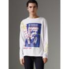 Burberry Burberry Portrait Print Cotton Top, Size: Xxl, White