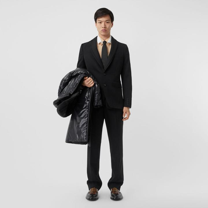 Burberry Burberry Classic Fit Wool Tailored Trousers, Size: 44, Black