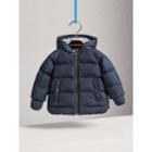Burberry Burberry Hooded Down-filled Puffer Jacket With Mittens, Size: 3y, Blue