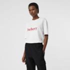 Burberry Burberry Embroidered Archive Logo Cotton T-shirt, Size: Xs, White