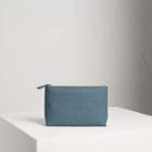 Burberry Burberry Medium Embossed Leather Zip Pouch, Blue