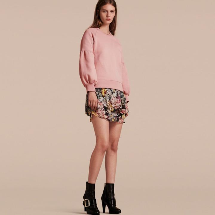 Burberry Burberry Puff-sleeve Jersey Sweatshirt, Size: M, Purple
