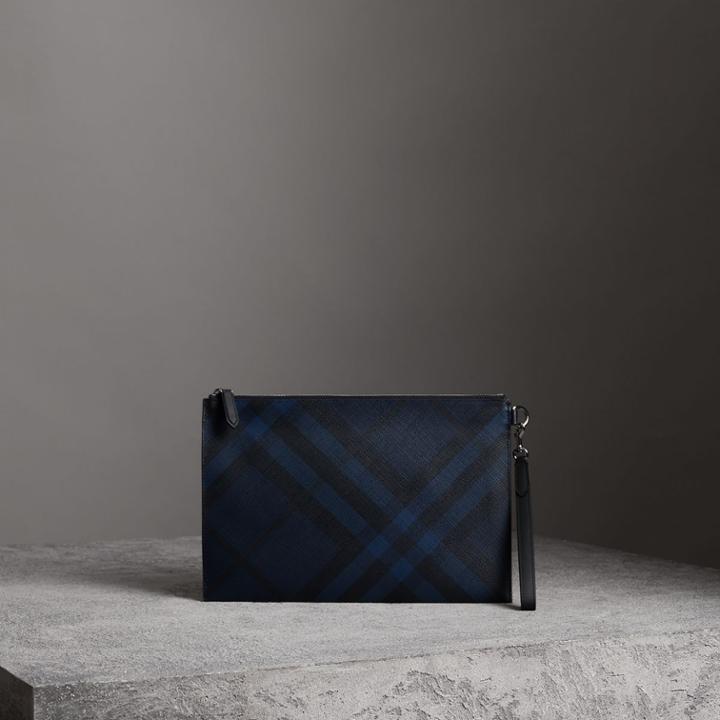 Burberry Burberry London Check Zip Pouch, Blue