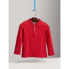 Burberry Burberry Long-sleeve Cotton Jersey Polo Shirt, Size: 5y, Red