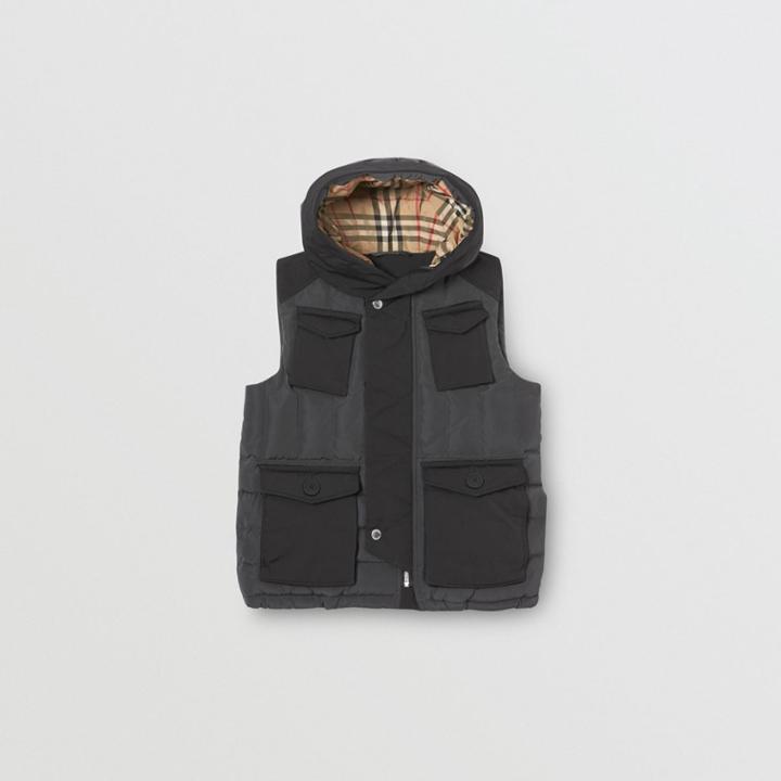 Burberry Burberry Childrens Down-filled Hooded Puffer Gilet, Size: 10y, Black