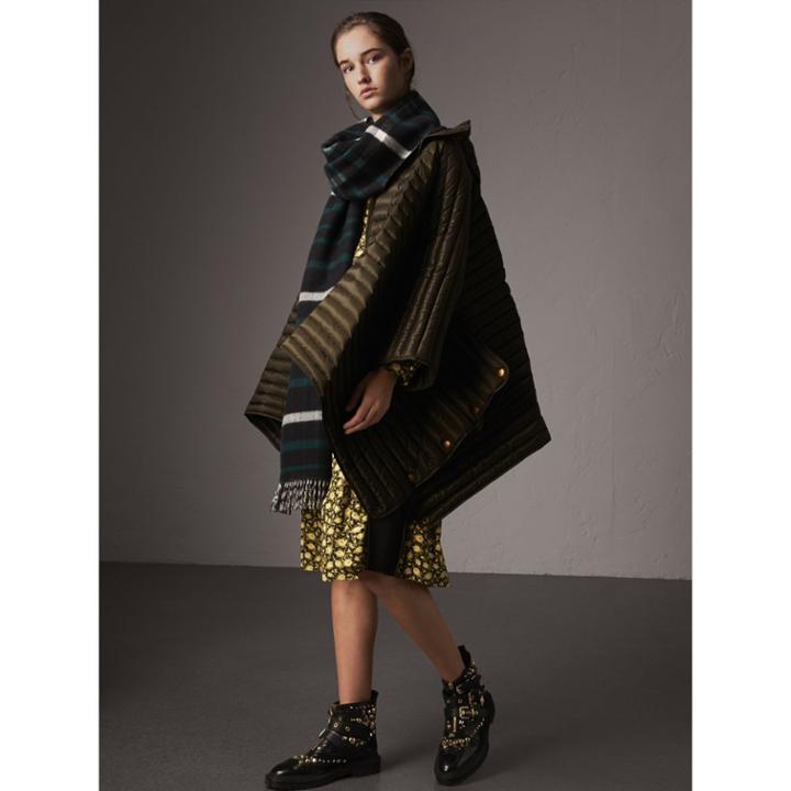 Burberry Burberry Down-filled Hooded Cape, Size: M/l, Green