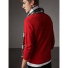 Burberry Burberry Check Jacquard Detail Cashmere Sweater, Red