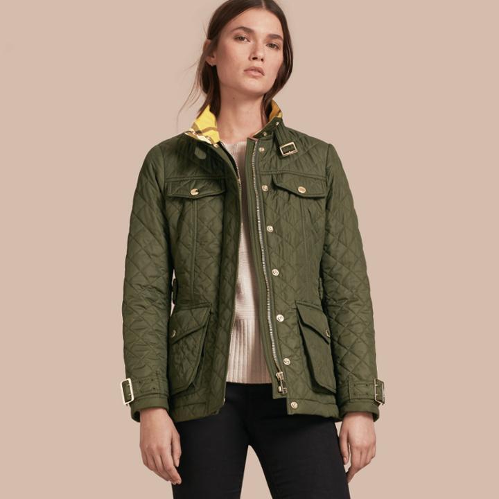 Burberry Burberry Buckle Detail Technical Field Jacket, Size: Xs, Green