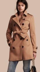 Burberry Burberry Wool Cashmere Trench Coat, Size: 12, Brown