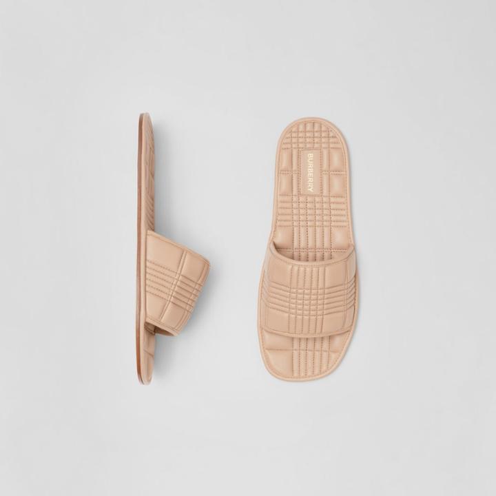 Burberry Burberry Quilted Lambskin Slides, Size: 35