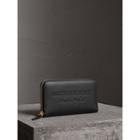 Burberry Burberry Embossed Leather Ziparound Wallet, Black