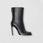 Burberry Burberry Vintage Check-lined Leather Ankle Boots, Size: 38, Black