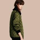 Burberry Long Quilted Bomber Jacket With Shearling Collar