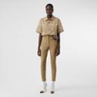 Burberry Burberry Lambskin Panel Stretch Crepe Jersey Trousers, Size: 06, Yellow