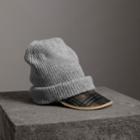 Burberry Burberry 1983 Check Wool Cashmere Peaked Beanie, Grey