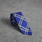 Burberry Burberry Slim Cut Check Cotton Tie, Blue
