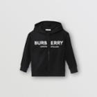 Burberry Burberry Childrens Logo Print Cotton Hooded Top, Size: 4y, Black
