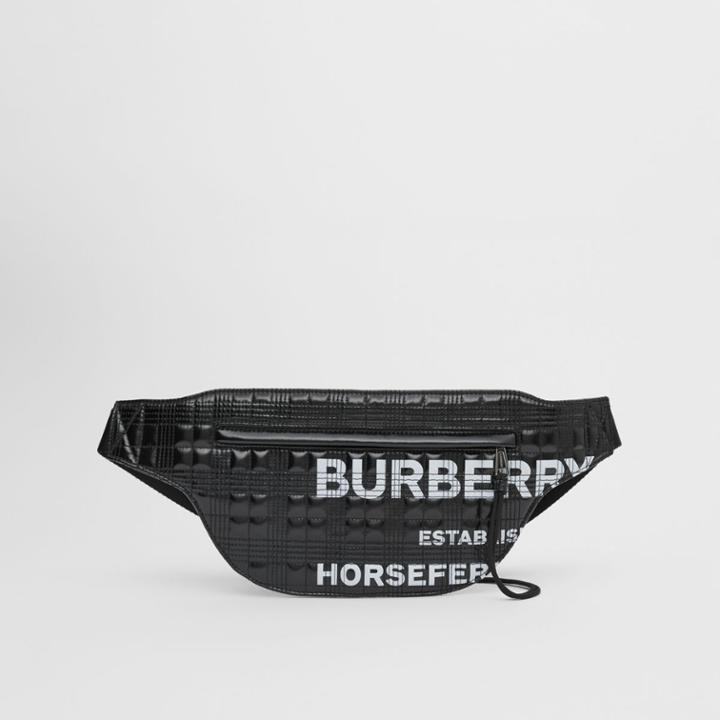 Burberry Burberry Horseferry Print Coated Canvas Brummell Bum Bag, Black