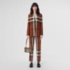 Burberry Burberry Check Wool Tailored Trousers, Size: 02
