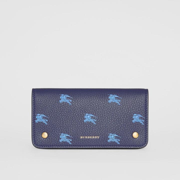 Burberry Burberry Ekd Leather Phone Wallet, Blue