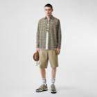 Burberry Burberry Small Scale Check Stretch Cotton Shirt, Green