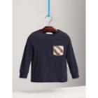 Burberry Burberry Long-sleeve Check Pocket Cotton T-shirt, Size: 14y, Blue