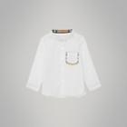 Burberry Burberry Childrens Check Detail Cotton Oxford Shirt, Size: 12m, White