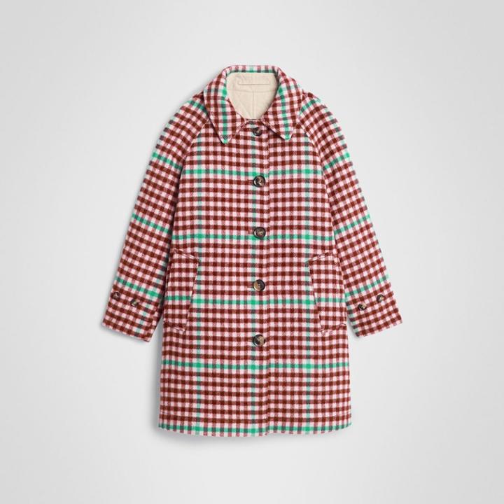 Burberry Burberry Childrens Reversible Check Wool And Cotton Car Coat, Size: 14y, Pink