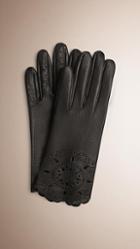 Burberry Laser-cut Lace Leather Gloves