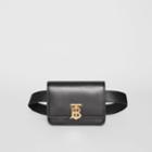 Burberry Burberry Leather Belted Tb Bag, Black