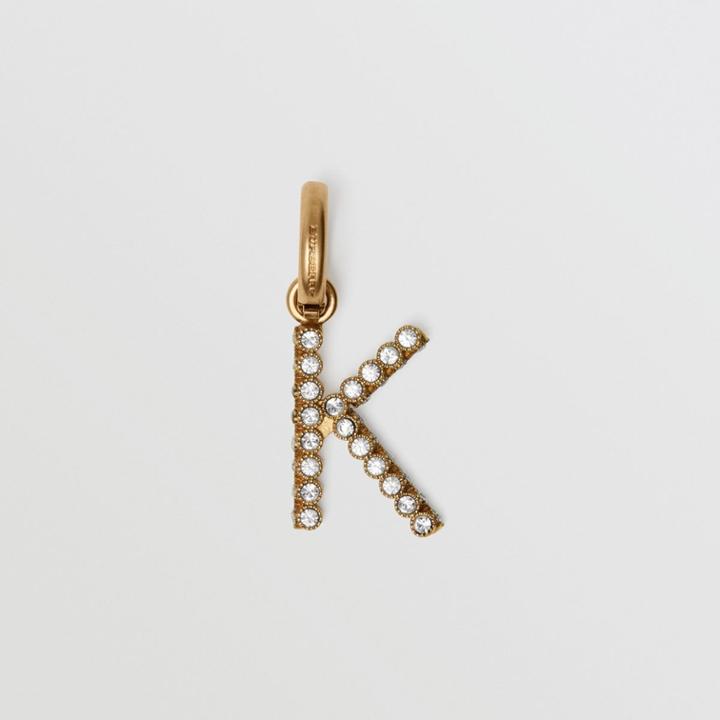 Burberry Burberry Crystal 'k' Alphabet Charm, Yellow