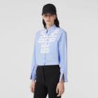Burberry Burberry Logo Print Cotton Oxford Oversized Shirt, Size: 0