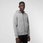 Burberry Burberry Check Detail Jersey Hooded Top, Grey