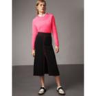 Burberry Burberry Topstitch Detail Crepe A-line Skirt, Size: 04