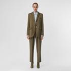 Burberry Burberry Press-stud Wool Twill Tailored Jacket, Size: 00, Beige