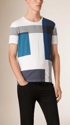 Burberry Brit Colour Block Check Cotton T-shirt