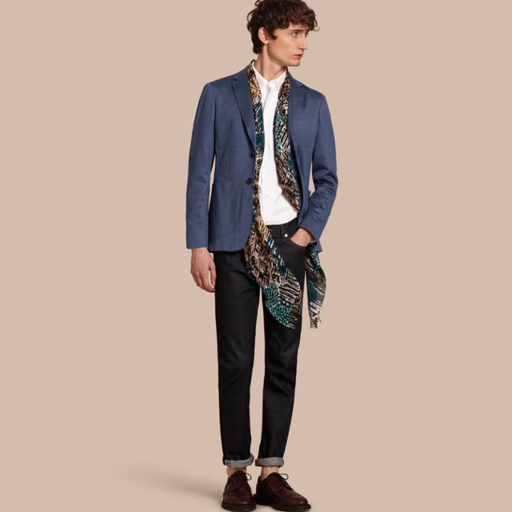 Burberry Burberry Cotton Jersey Blazer, Size: 42r, Blue