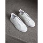 Burberry Burberry Perforated Check Leather Trainers, Size: 43, White