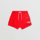 Burberry Burberry Childrens Logo Print Cotton Drawcord Shorts, Size: 12y, Red
