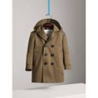 Burberry Burberry Detachable Hood Cotton Blend Trench Coat, Size: 10y, Green