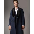 Burberry Burberry Detachable Fur Collar Alpaca Wool Double-breasted Coat, Size: 42, Blue