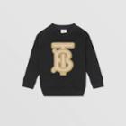 Burberry Burberry Childrens Embroidered Monogram Motif Cotton Sweatshirt, Size: 10y, Black