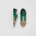 Burberry Burberry Vintage Check, Cotton Canvas And Suede Sneakers, Size: 43, Beige