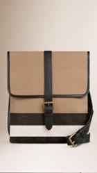Burberry Canvas Check And Leather Crossbody Bag