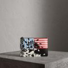Burberry Burberry Large Floral Stripe Print Leather Zip Pouch, White