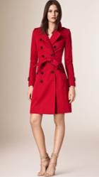Burberry Burberry The Chelsea -long Heritage Trench Coat, Size: 04, Red